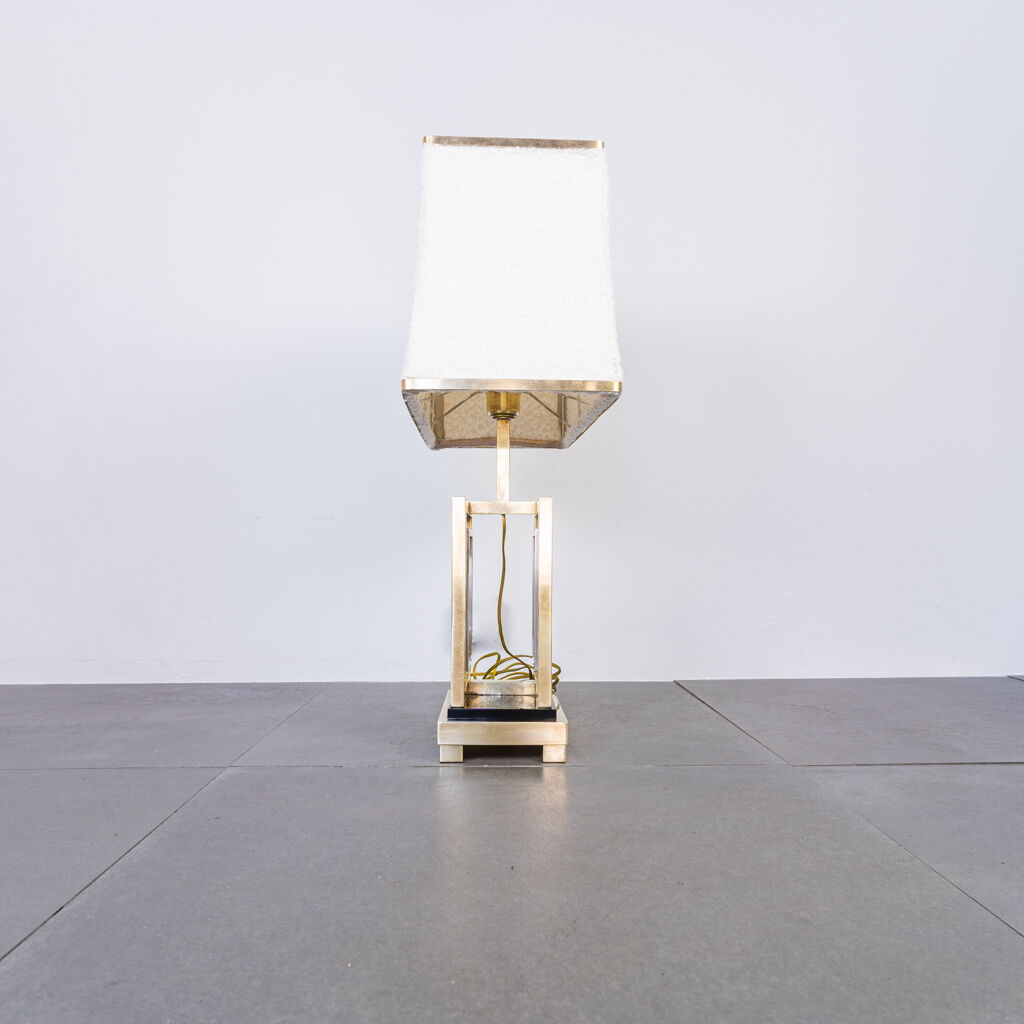 Golden metal table lamp from the 70s