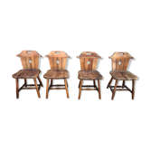 Set de 4 chaise rustique de montagne années 60/70