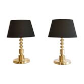 Pair of Scandinavian brass lamps 1970