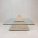 Italian Travertine Pyramid Coffee Table, 1980s