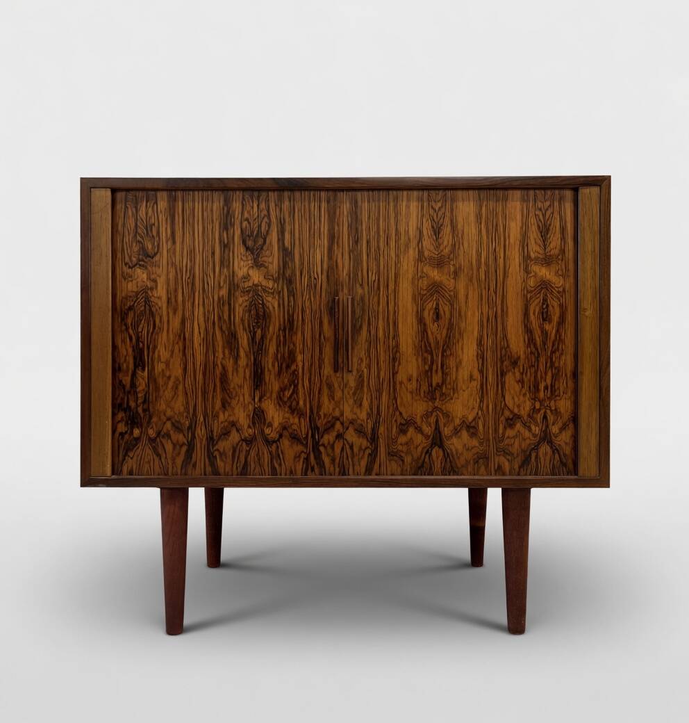 Rosewood Tambour Cabinet By Kai Kristiansen For Feldballes