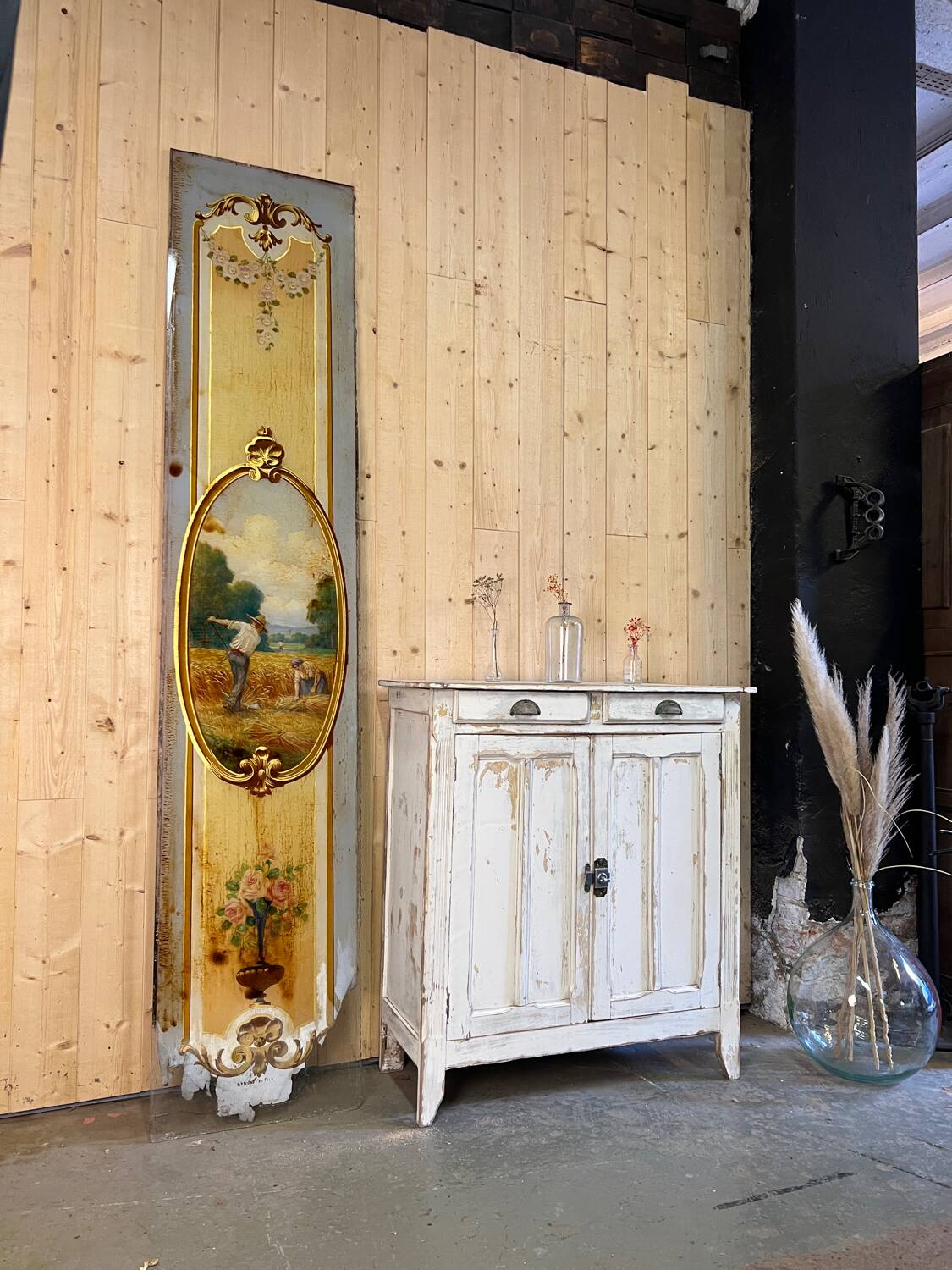 White patinated Parisian sideboard