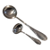2 Silver-plated soup and sauce ladles with rocaille ribbon decoration
