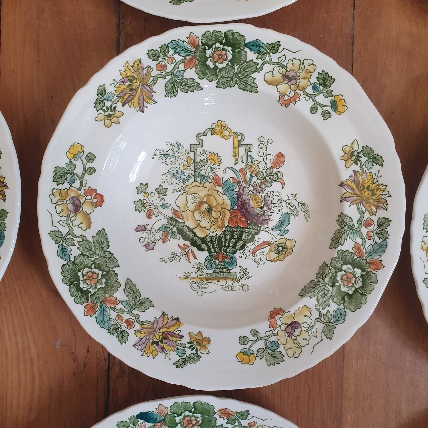 9 Mason's English soup plates