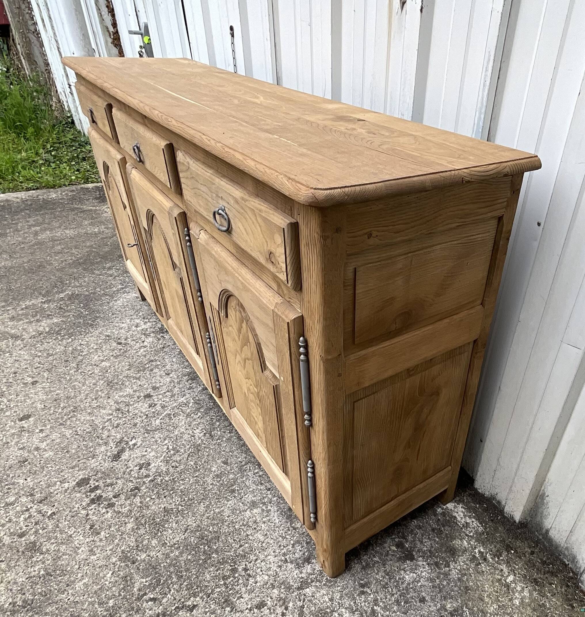 Solid Oak Sideboard Mid 20th Century