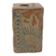 Vintage Ceramic Square Flower Vase Grès Pique Fleurs Scarified France 60