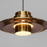 Brass coloured hanging lamp by Lyskaer Denmark 1970