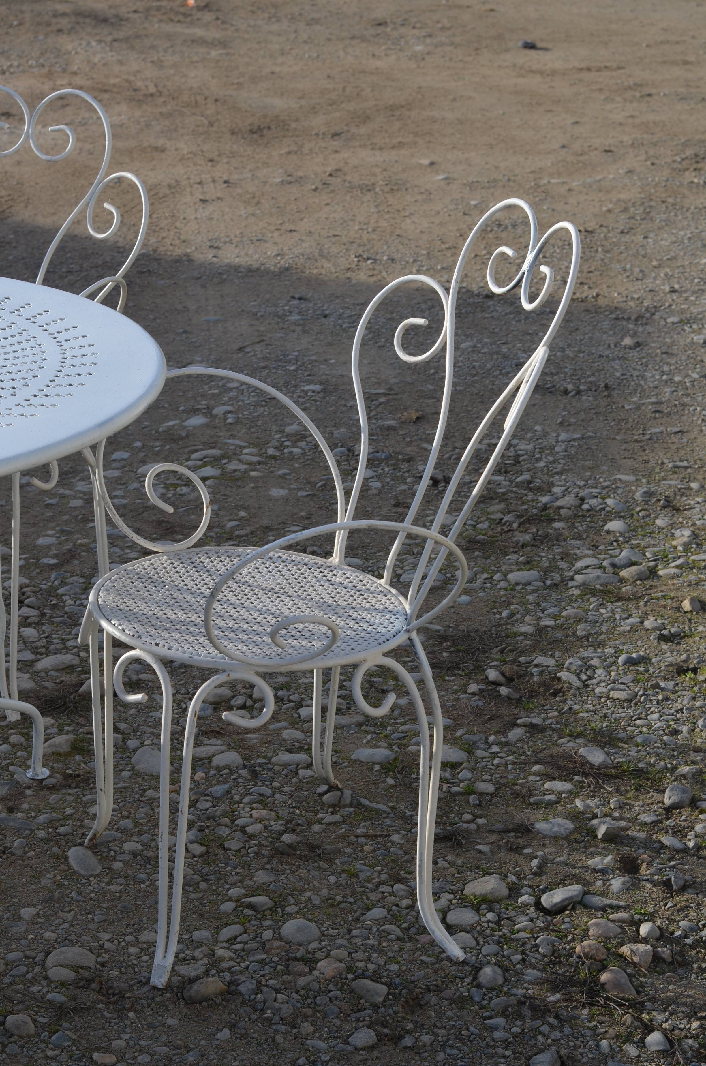 Wrought iron garden furniture