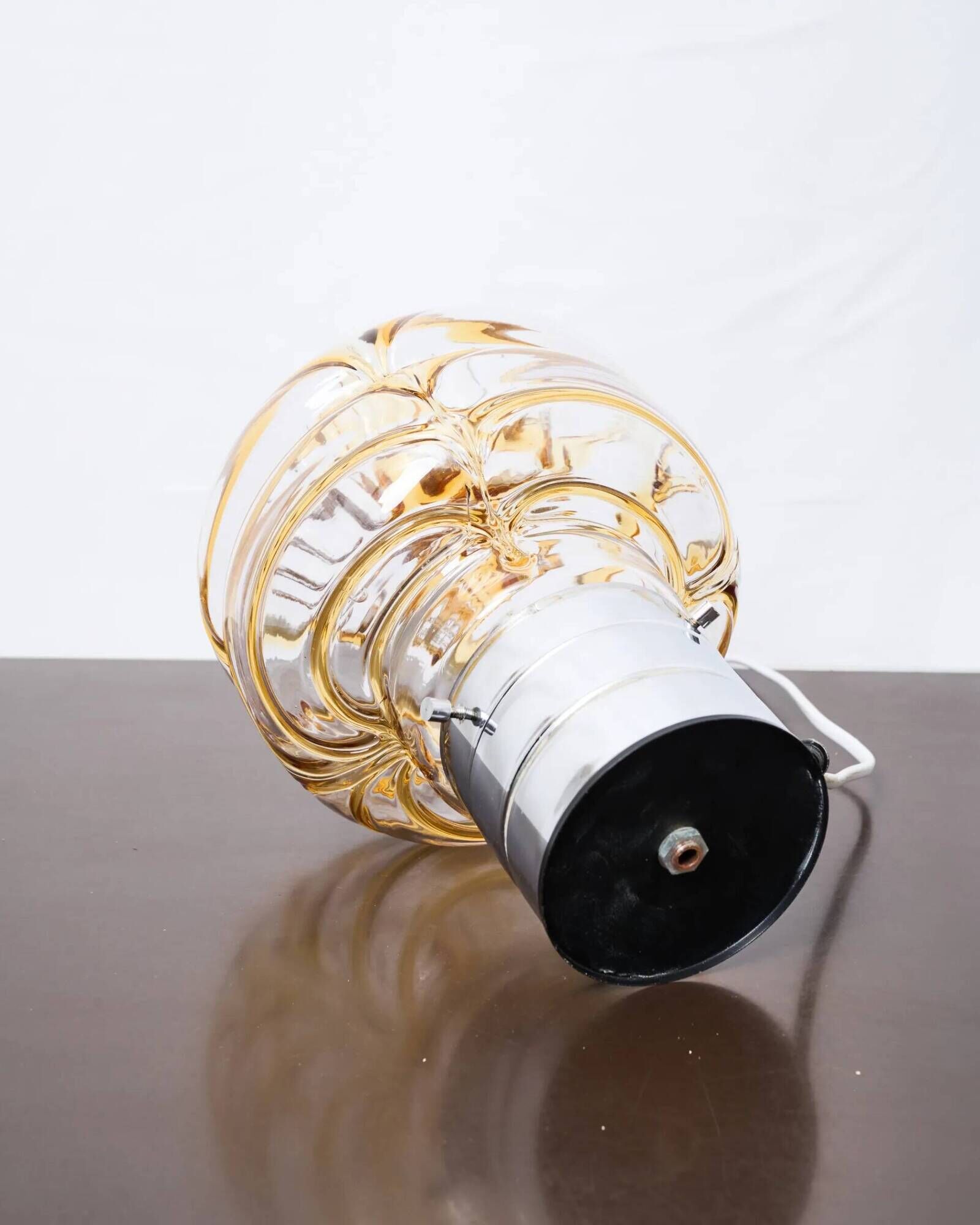 Caramel Murano glass table lamp, Mazzega, 1970s