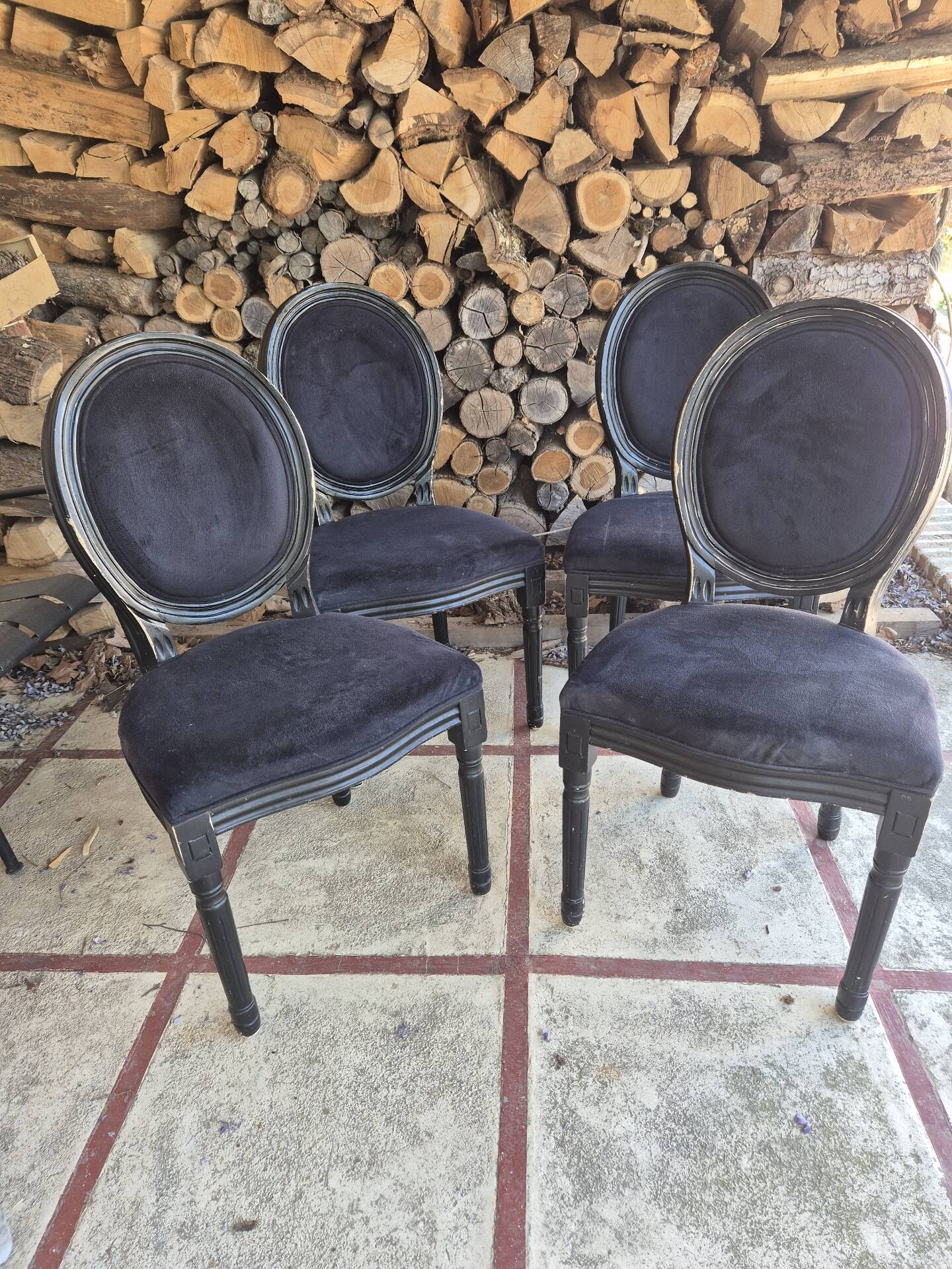 Louis XVI style medallion chairs