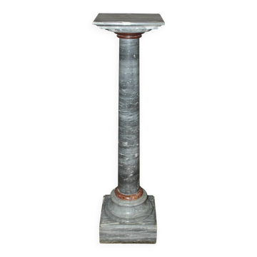 Colonne de Présentation en Marbre Bleu Turquin et Rouge XIX