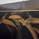 Vintage Chinese sideboard / lacquer cabinet (black / birds) Bohemian