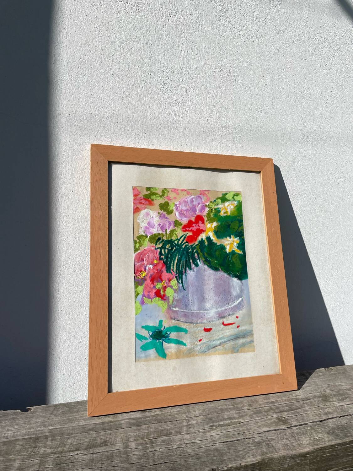 Painting bouquet of flowers painted in oil