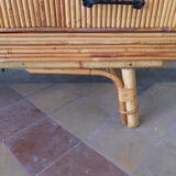 Vintage rattan and bamboo chest of drawers 50s