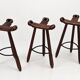 Set of 3 Vintage Brutalist Marbella Stools by Sergio Rodrigues