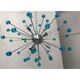 Light-blue “star” murano glass oval sputnik chandelier
