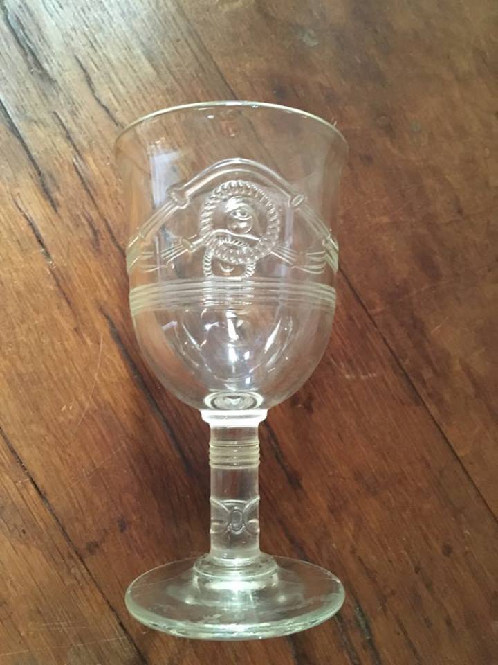 Together five mismatched stemware