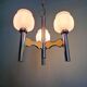 Lustre Space Age in chrome metal and opaline, G. Sciolari, 1970