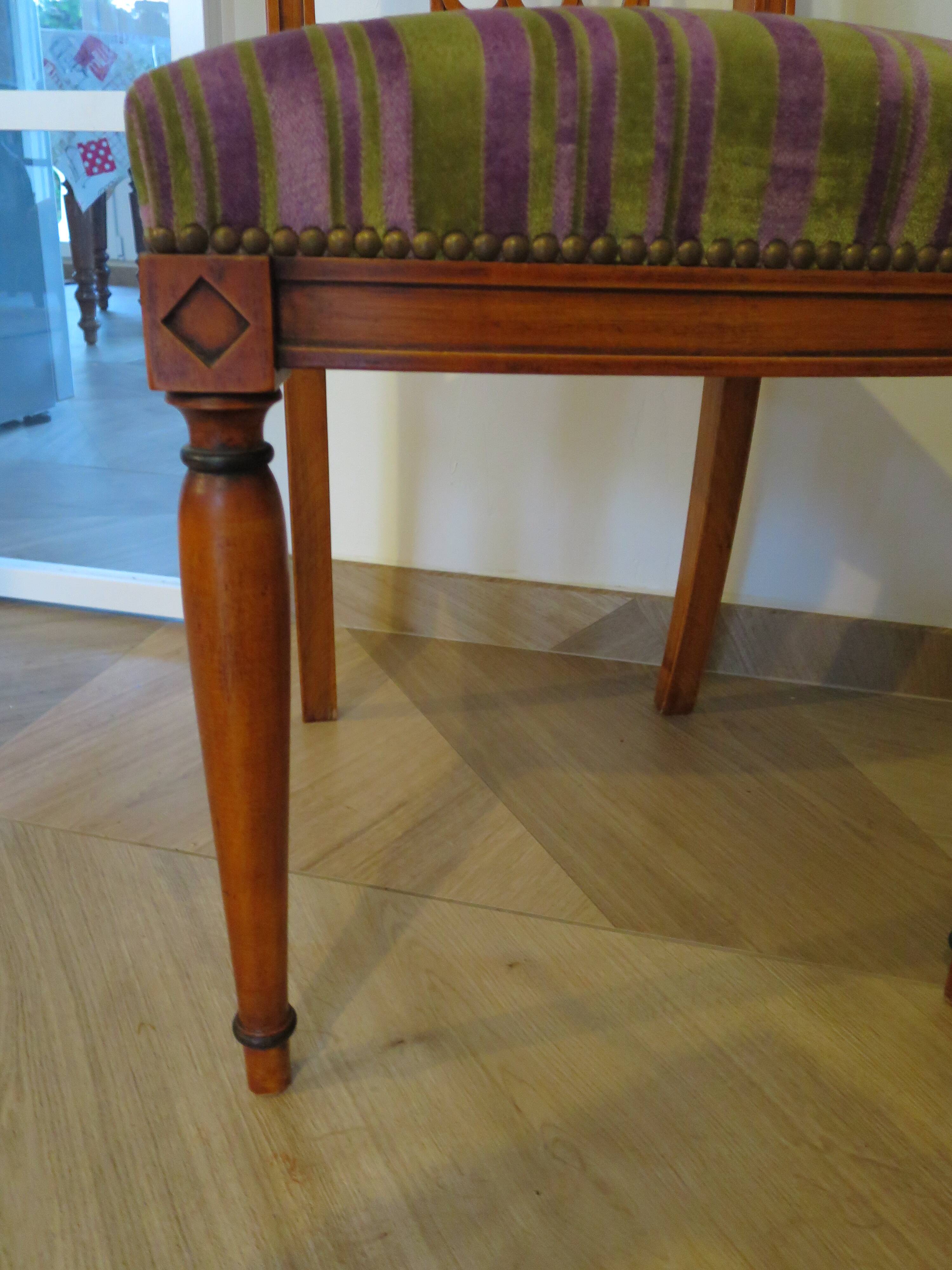 Set of 2 Purple and Green Tapestry Chairs - Cherry