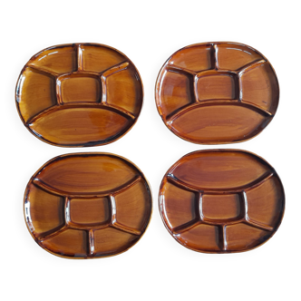Set of 4 fondue plates - Saint Clément France