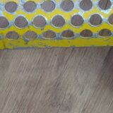Yellow metal perforated metal chairs 1940/50