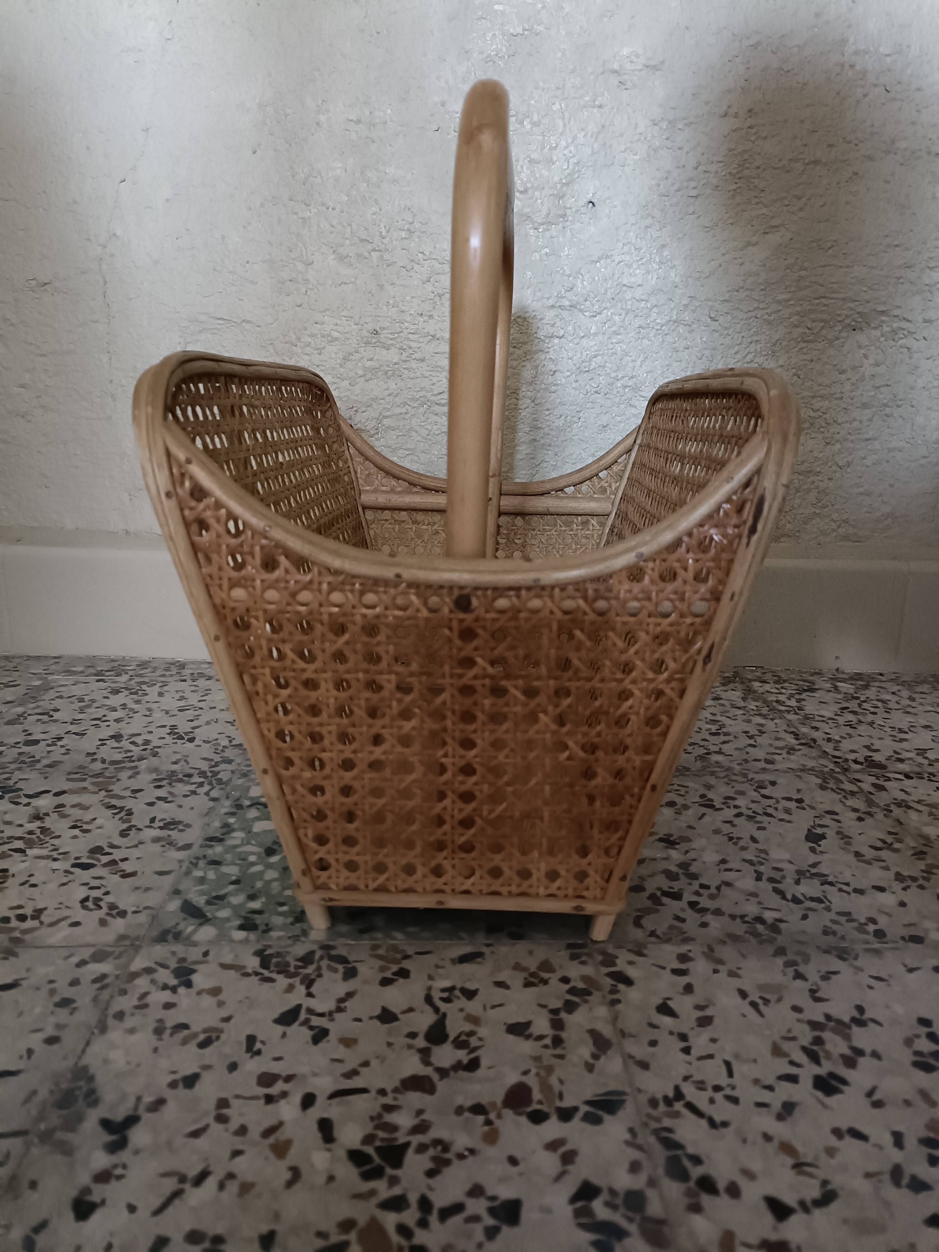 Caned magazine rack