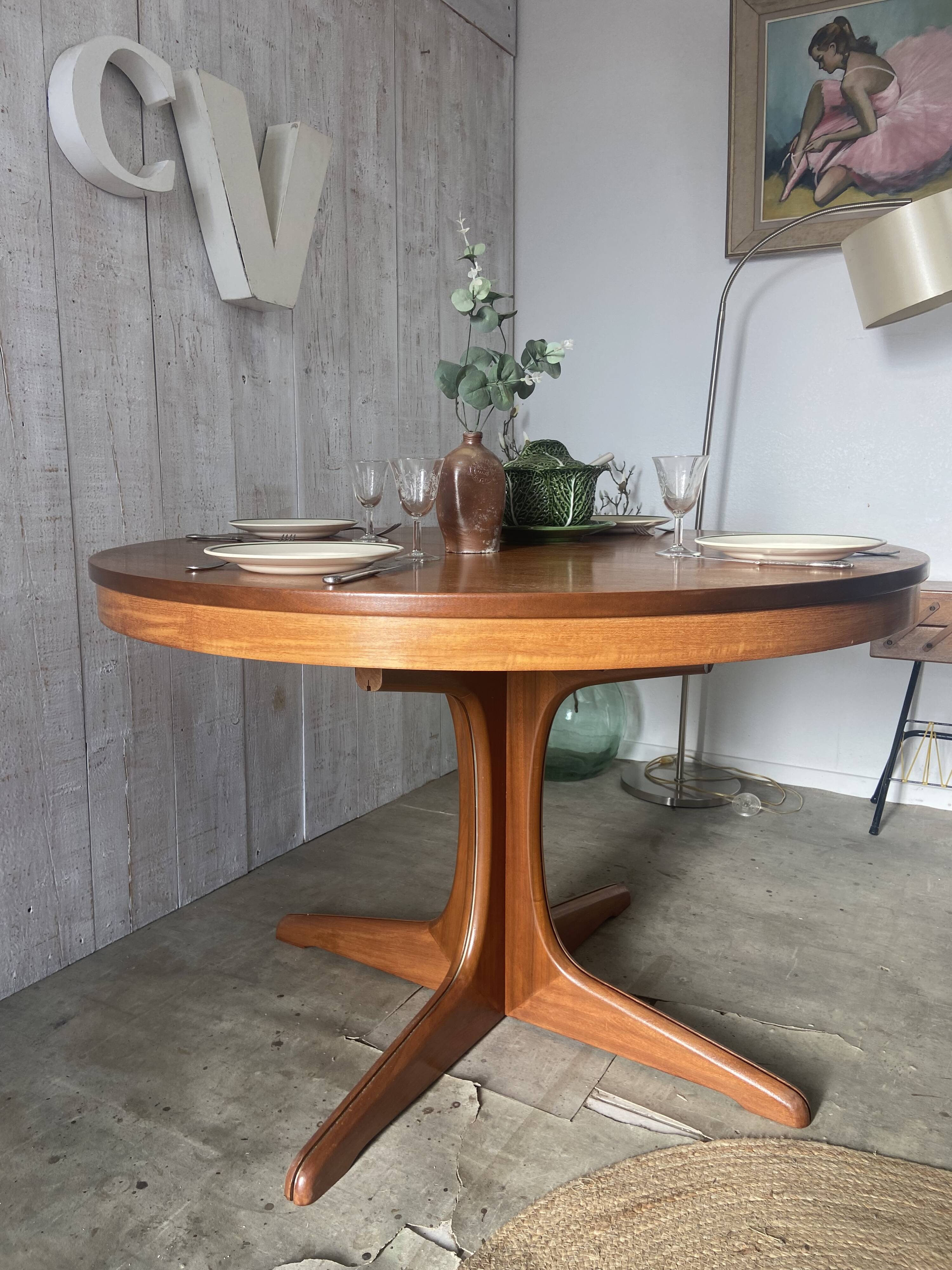 Table ronde extensible vintage