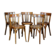 5 bistro chairs Baumann no.43 60s wood-bottomed