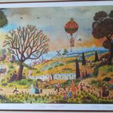 Lithograph Alain Thomas Champetre Scene