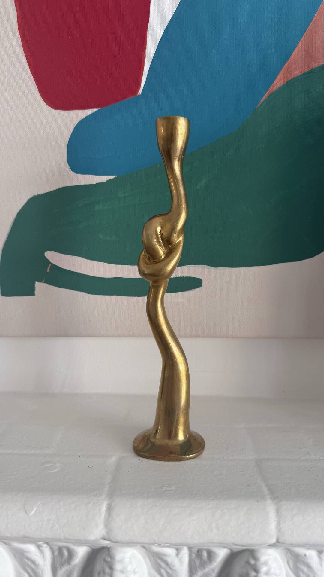 Golden brass candlestick