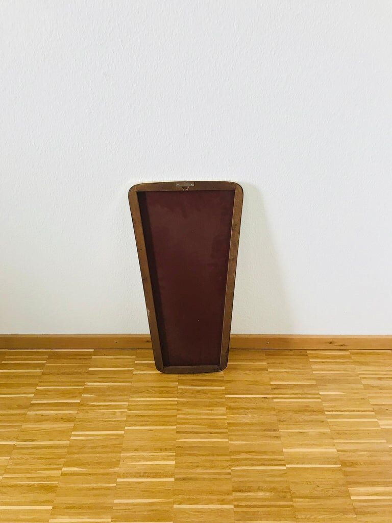 Italian asymmetrical wall mirror framed in brass 1960s Italy