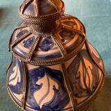 Bonbonnière grès bleue et blanche