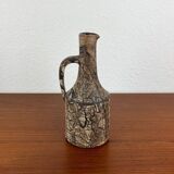 Brutalist vintage studio pottery vase carafe by Gerhard Liebenthron, 1970s.