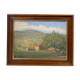 Old painting, landscape Monts Lyonnais, signed dated 1944