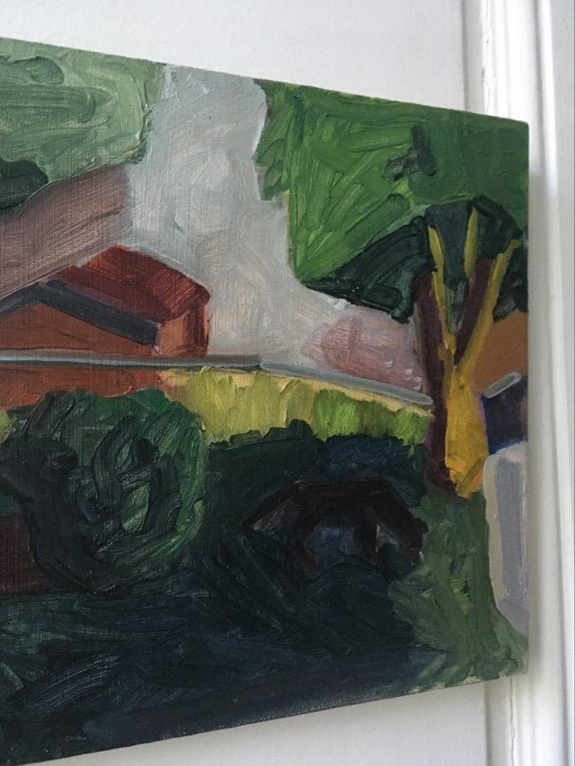 Oil on canvas abstract landscape