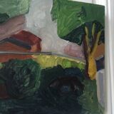 Oil on canvas abstract landscape