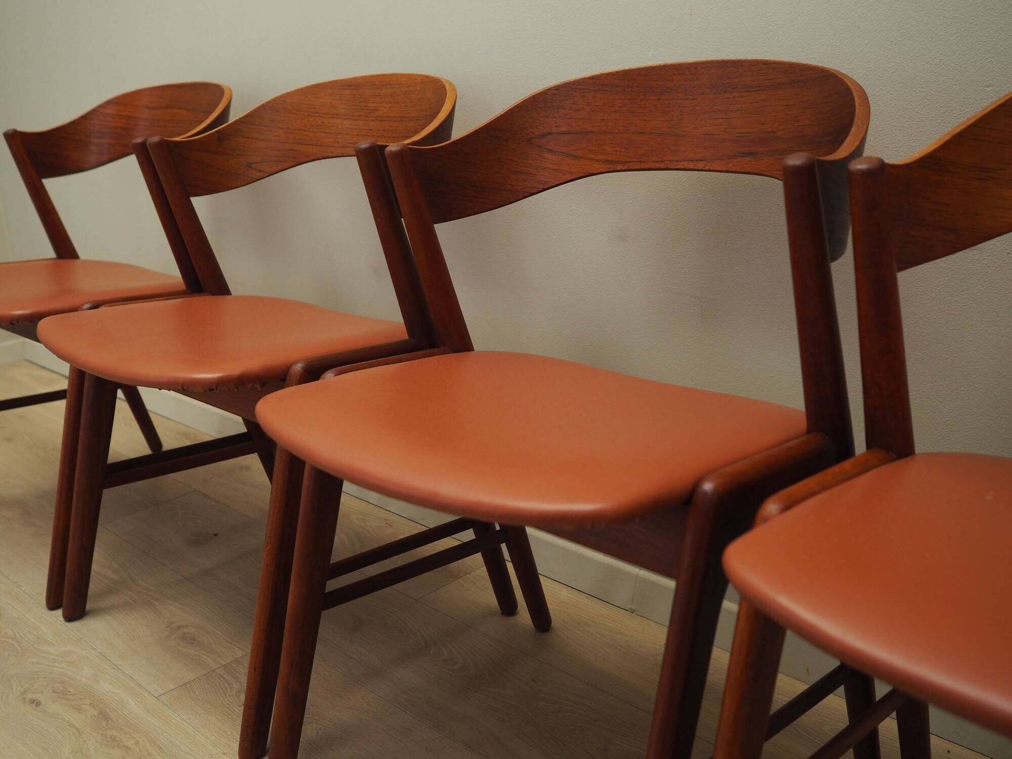 Set of four teak chairs, Danish design, 1970s, manufacture: Korup Stolefabr