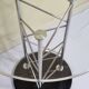 Side table "Eiffel" in glass and chrome steel with a marble base, 80s