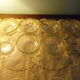 Lot of 8 old dessert cups with granite contour and gilded edges - vintage - 60s