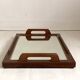 1930s wooden and mirror tray