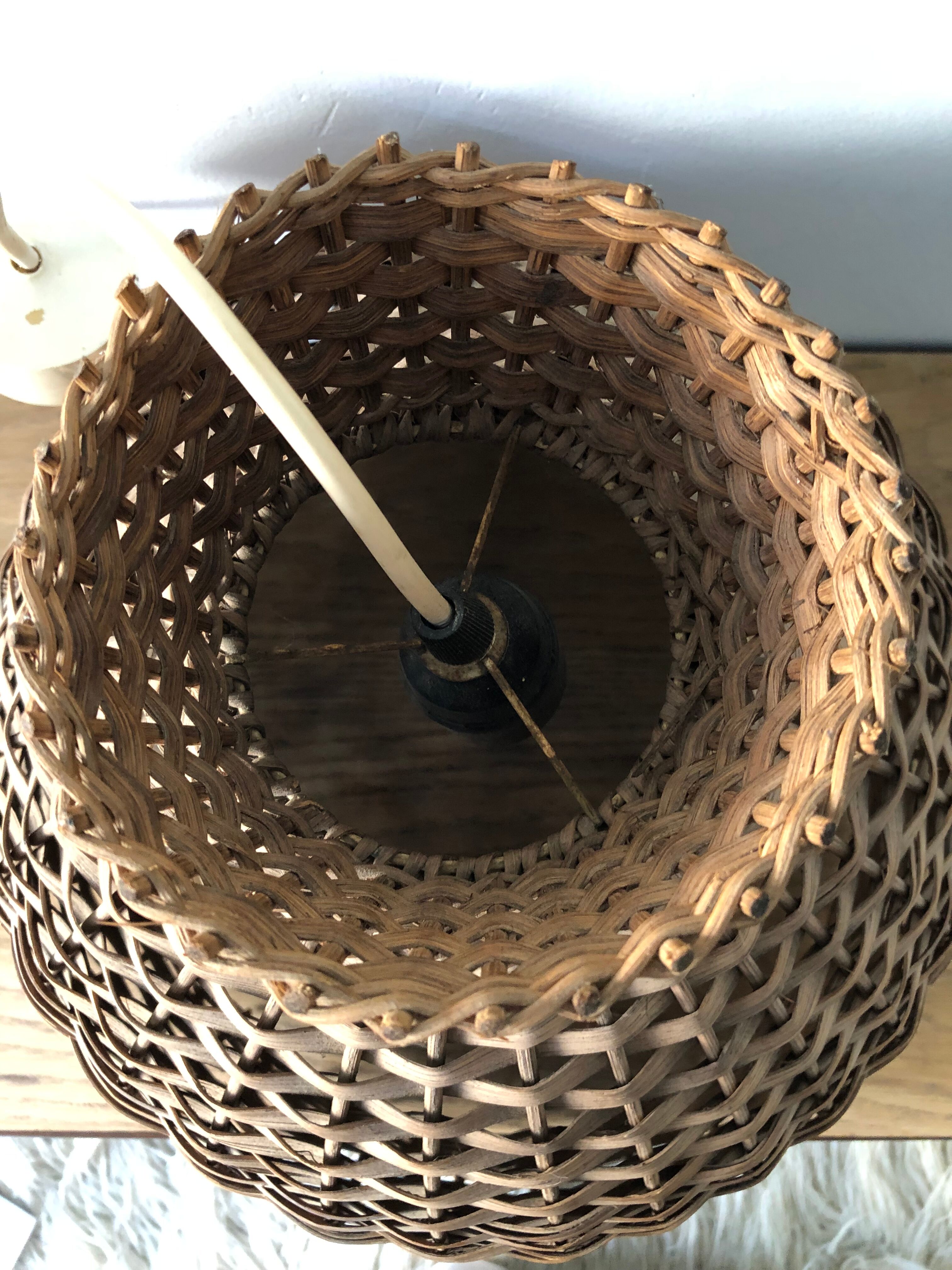 Vintage rattan pendant light