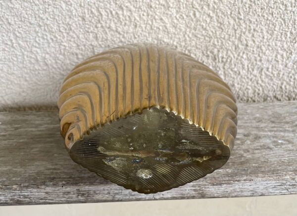 Vase ''coquille'' en métal par macr, fabriqué en italie, années 1960