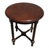 Dark turned wood side table