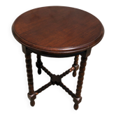 Dark turned wood side table