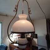 19th century white opaline pendant light
