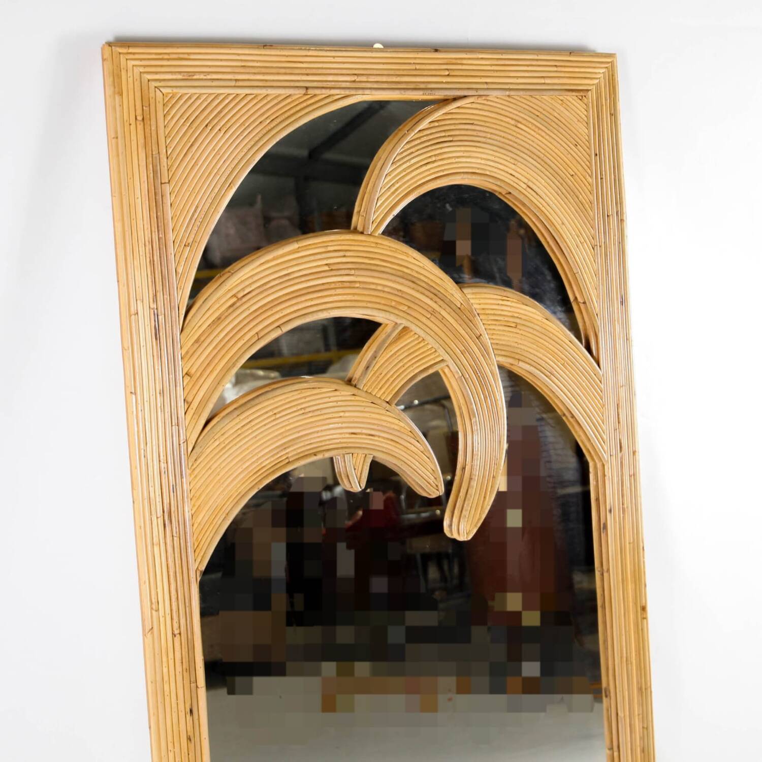 Rattan "palm tree" mirror