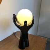 Vintage 70s hand lamp with globe