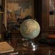 Antique French terrestrial globe – Chrome Art Deco base – Circa 1930 – Cart