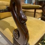 Antique armchair, Voltaire, styled swan neck restoration