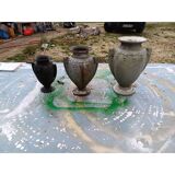 3 cast iron vases from 1900 from Charleville-Mézières